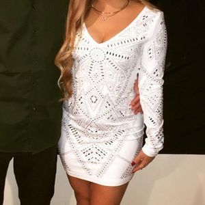 White fitted bebe dress